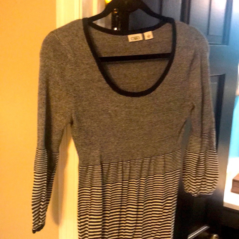 Striped cotton long sleeve dress